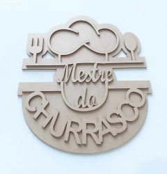 PLACA MESTRE DO CHURRASCO 32X29CM