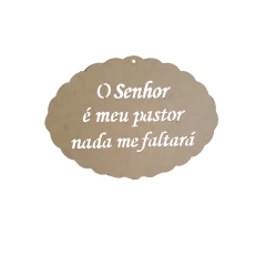 PLACA NUVEM O SENHOR É MEU PASTOR E NADA FALTARÁ 29X21CM