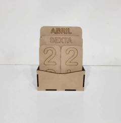 CALENDÁRIO PERMANENTE LASER 10,5X5,5X14,5CM