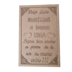 QUADRO ASSINATURA CASAMENTO FRASE: HOJE DUAS FAMILIAS...