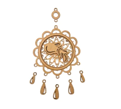 Filtro dos Sonhos Signo Aquário em MDF Cru 3D 28x15cm