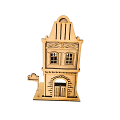 Casa Miniatura Holandesa Natal em MDF N°2 cru 20x13x10cm