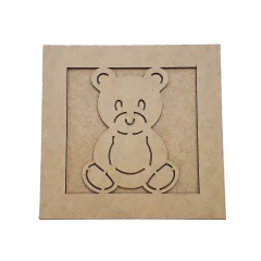 QUADRO 20X20CM URSO Nº1 COM FUNDO