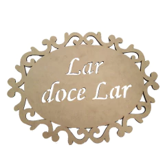PLACA OVAL TRABALHADA LAR DOCE LAR 29CM