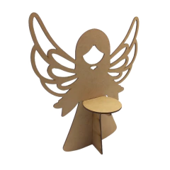 Porta Vela MDF Anjo de Natal Decorativo Nº2