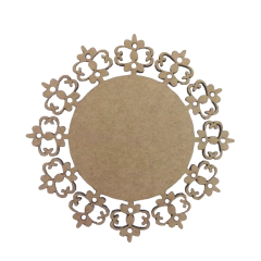 PLACA REDONDA TRABALHADA FLORAL LISA (TAMANHOS)