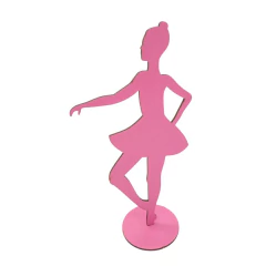 BAILARINA 20CM COM BASE MÃO NA CINTURA ROSA