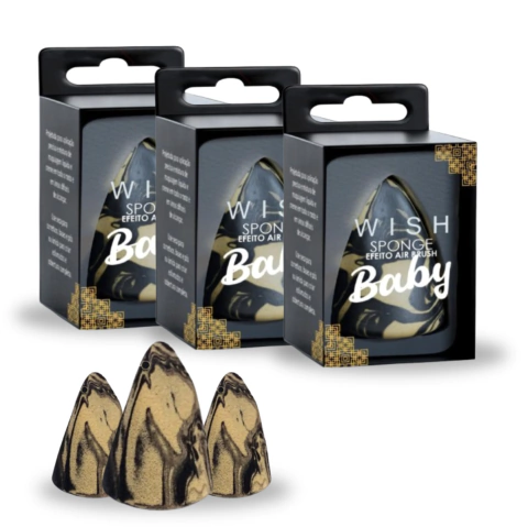 KIT COM 03 ESPONJAS DE MAQUIAGEM WISH BABY EFEITO AIR BRUSH MICHELLY PALMA - comprar online