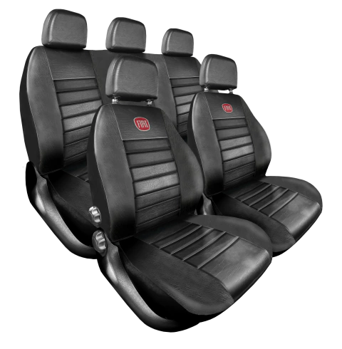 Funda cubre asiento universal de ecocuero negro bastonado acolchado Logo bordado Fiat. Asiento y respaldo trasero entero.
Impermeable premium