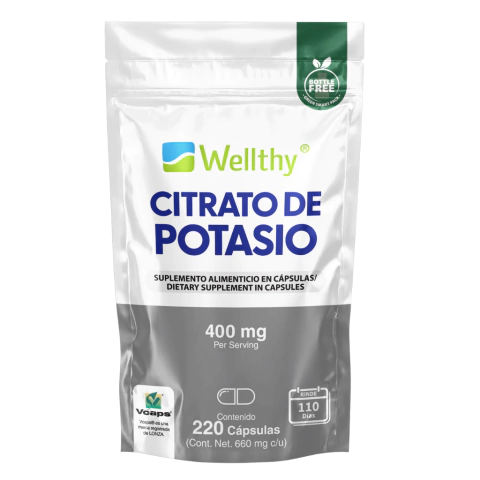 Citrato de Potasio y Citrato de Magnesio 220 Cápsulas. Solo 1 cápsula al día, fuente de Potasio y Magnesio - comprar en línea