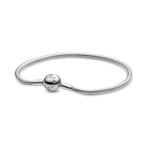 Brazalete cadena de serpiente con cierre redondo Pandora Moments