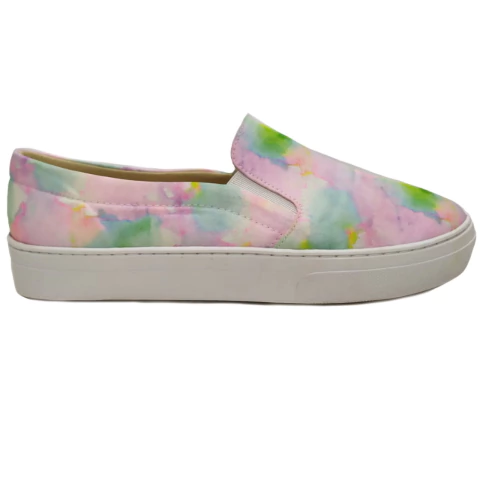 Tenis Feminino Casual Tie Dye Slip On Colorido - comprar online