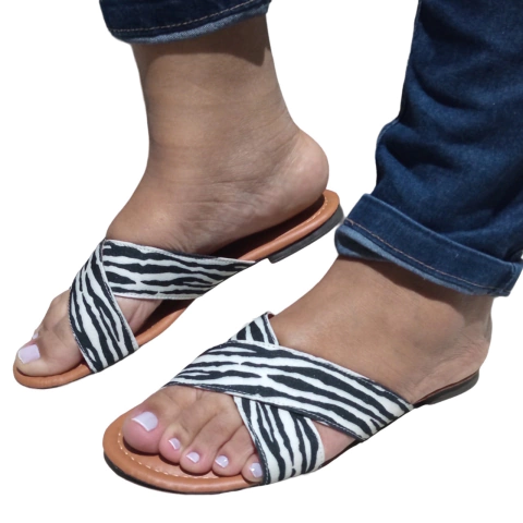 Sandália Rasteirinha Feminina Onça Zebra Numeração Especial 33 a 44 -Chinelo Slide na internet