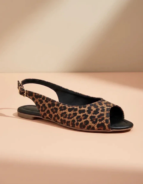 Sapatilha Slingback Feminina Rasteira Bico Redondo Aberto 33 a 44 Desenhos animados