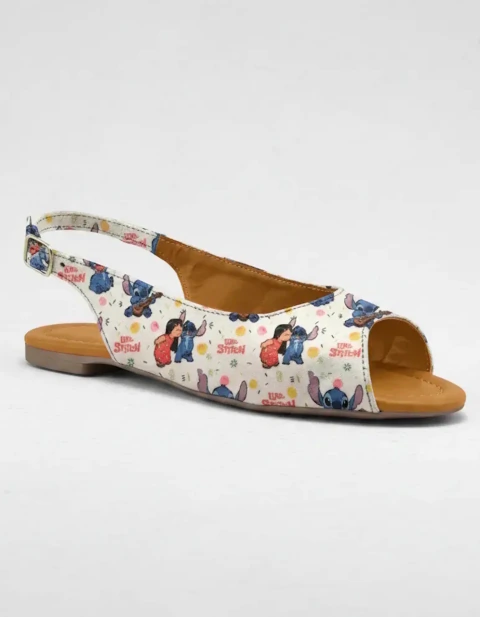 Sapatilha Slingback Feminina Rasteira Bico Redondo Aberto 33 a 44 Desenhos animados na internet