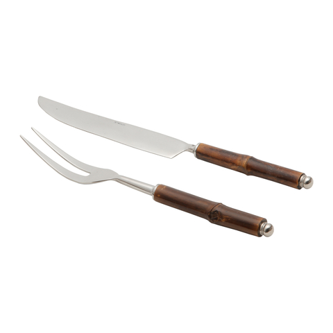 Jogo para Assado Faca e Garfo Inox 2 Peças com Cabo Bambu 30351 Wolff - comprar online
