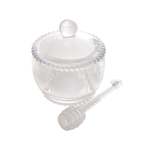 Meleira Cristal com Colher Pearl 10x8x7cm 28380 Wolff - comprar online