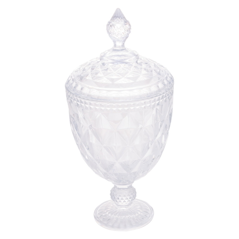 Potiche Com Pé De Cristal Diamond Transparente 7770 Lyor - comprar online