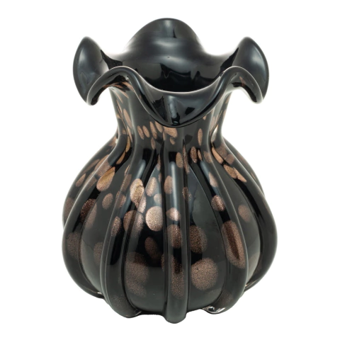 Vaso De Vidro Italy Preto E Rose 13X17cm 29050 Wolff - comprar online