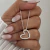 Collar Corazón pasante | Acero Blanco