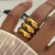 Anillo Triple Chunky | Acero Dorado Regulable