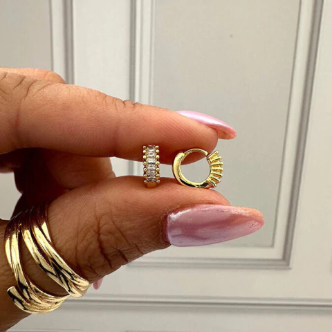 Par Argollas Gold (Gruesas) | Acero Dorado - comprar online