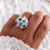 Anillo con Cristales y Flores A.Q.