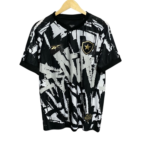 Camisa de Time Tailandesa - Botafogo Preto c/ Branco Detalhe Dourado No Símbolo