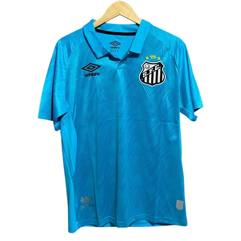 Camisa de Time Tailandesa - Santos Azul c/ Gola