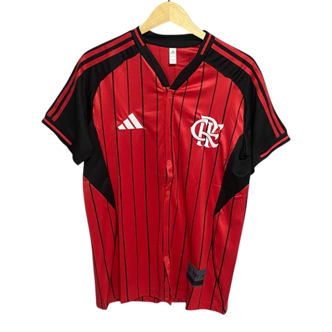 Camisa de Time Tailandesa - Flamengo Vermelho c/ Preto Modelo Beisebol