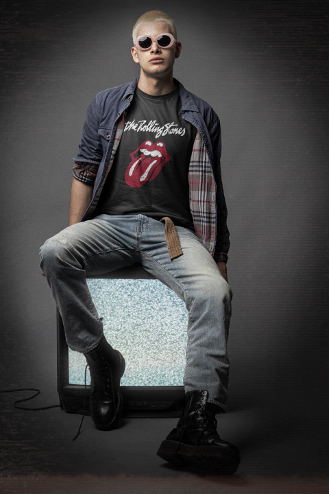 Rolling stones - lengua remera negra - comprar online