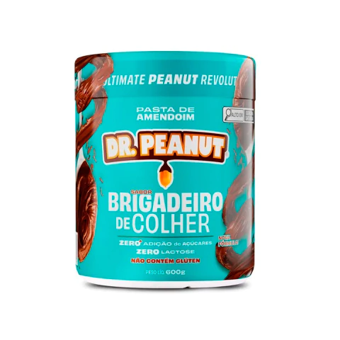 Pasta De Amendoim Com Whey Protein Sabor Brigadeiro de Colher 600g - Dr. Peanut