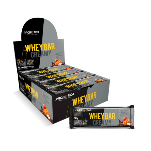 Display Barra de Proteína Whey Bar Creamy com 12 Uni de 38G - Probiótica