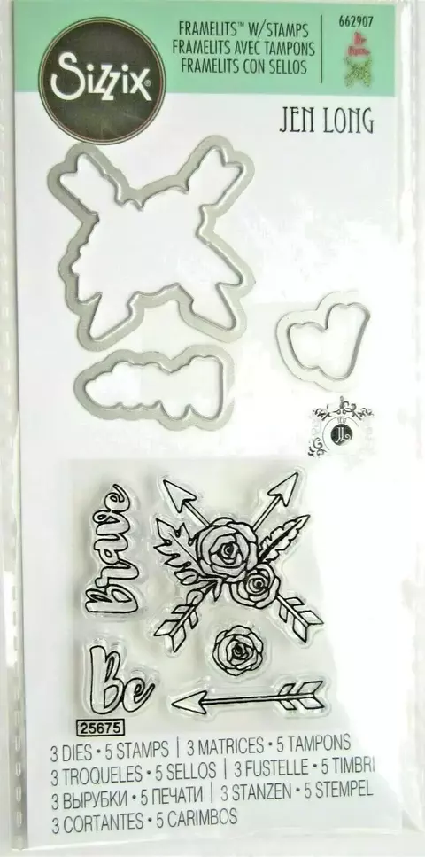 Troquel Framelits W/ Stamps Be Brave Sizzix - buy online