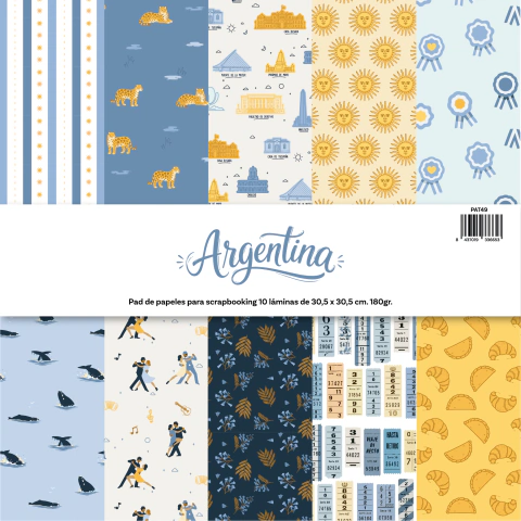 Pad De Papeles 12" x 12" 10 Hojas Argentina