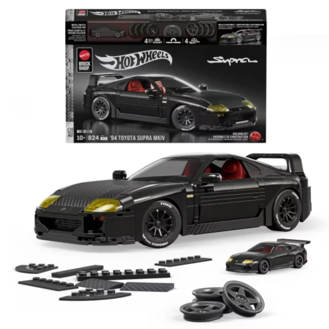 Mattel Brick Shop Hot Wheels Jogo de Construção Elite '94 Toyota Supra MKIV