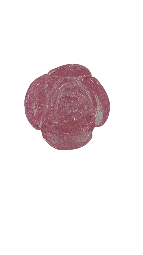 Puxador Rosa Média Acrílica Rosa 3,5 x 3,5cm