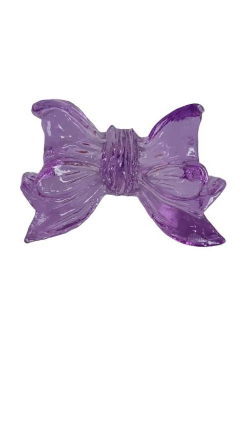 Puxador de Gaveta Laço Acrílico Lilás 7 x 4,3 cm