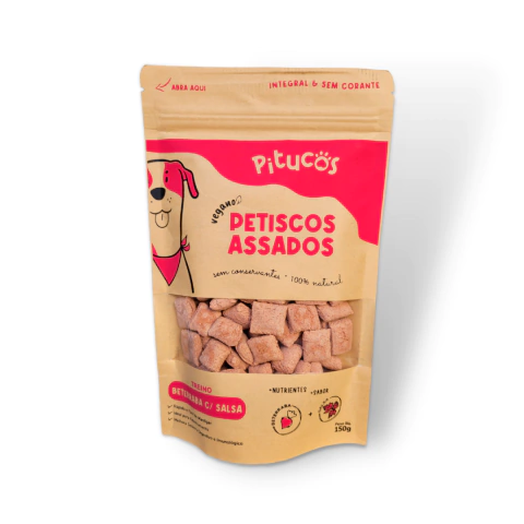 Petisco Treino Natural feito de Beterraba com Salsa de 140g.