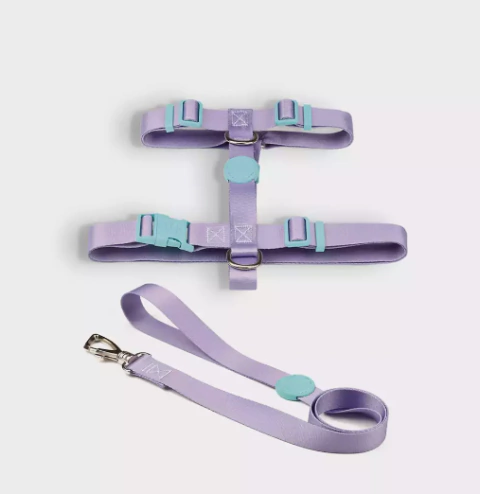 Conjunto Peitoral modelo H e Guia nas cores Lilás.