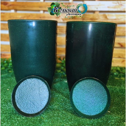 Kit 2 Vaso De Planta Cone Brilhante Luxo Decorativo PP