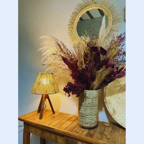 Cúpula De Abajur Luminária Rústica Cone Sisal Artesanal P - comprar online