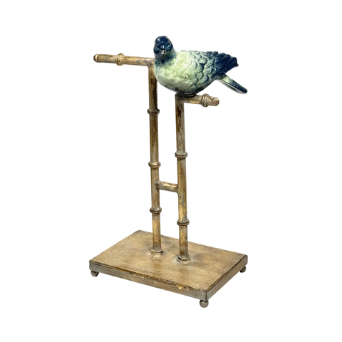 Porta Papel Higiênico com Pássaro – 25x16 cm | Altura 37 cm (AZUL&BRANCO) - comprar online