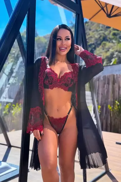 5009144***CONJUNTO TULE BORDADO SUTIÃ BOJO COM ARO E CALCINHA DE REGULAGEM****NÃO ACOMPANHA CINTA LIGA E PERSEX**** - comprar online