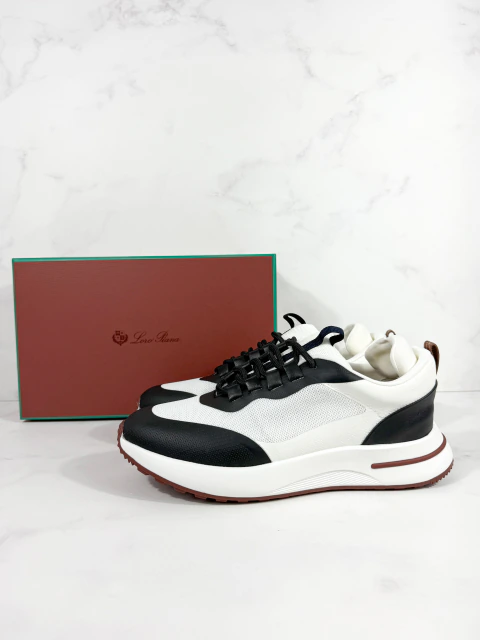 Loro Piana Week End Walk tenis negro y blanco