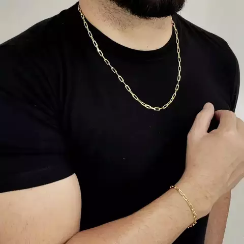 Corrente Masculina Modelo Cartier - Folheado a Ouro 18k