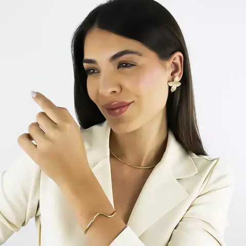 Bracelete Ondulado - Folheado a Ouro 18k