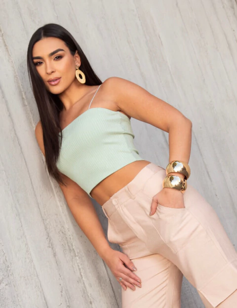 CROPPED CANELADO JOSI