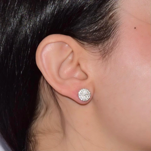 Brinco Botão Zircônia - comprar online