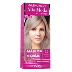 Alta Moda Coloração 9.21 Louro Claríssimo Irisé Cinza 150g